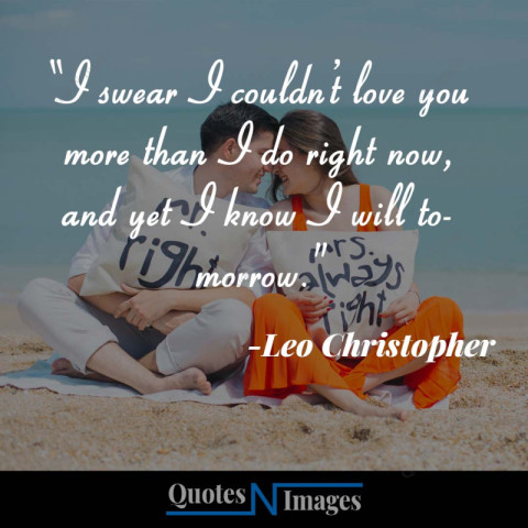 A beautiful love quotes written by Leo Christopher | A romantic couple sitting on the sea beach in the sun