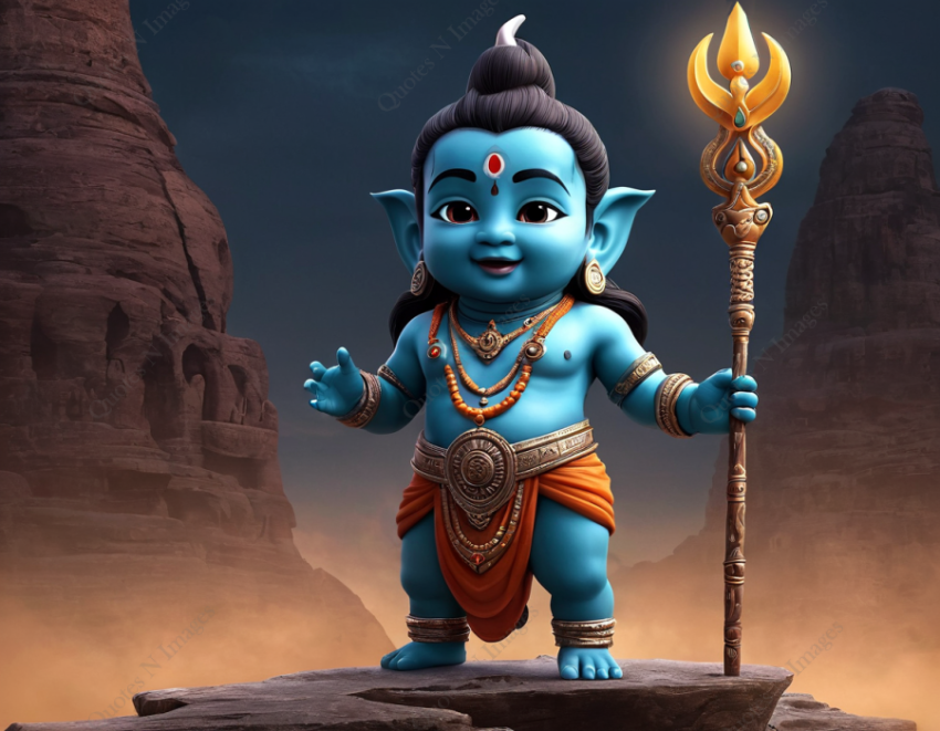 God shiva 3d cute cartoon character wallpaper mountain background shiv ji mahadev