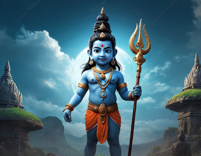 God shiva 3d cute cartoon character wallpaper mountain background shiv ji mahadev