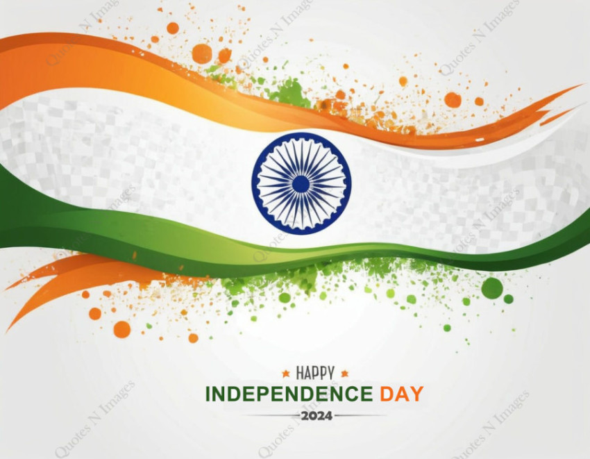 Happy Independence Day 2024 Indian Flag wave background