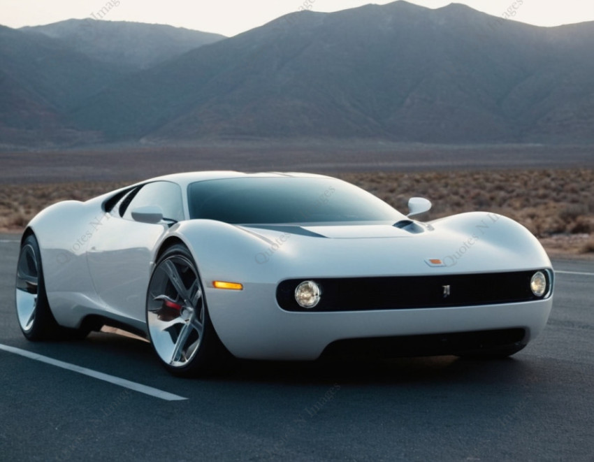 A white color highspeed sports car is running on the high way