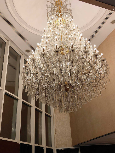 LED Glass Crystal Hanging Chandelier, For Interior Decoration