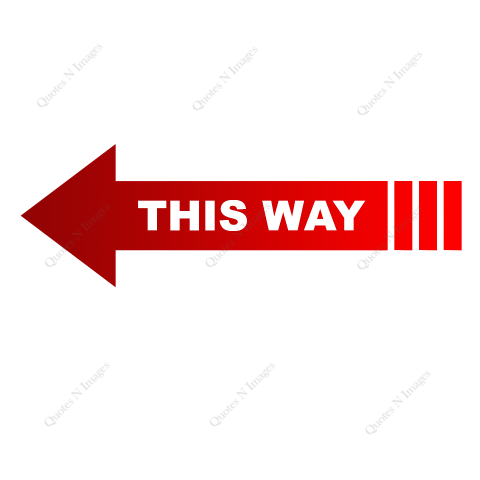 THIS WAY – signage printable png template design for left side pointing red gradient arrow white text free