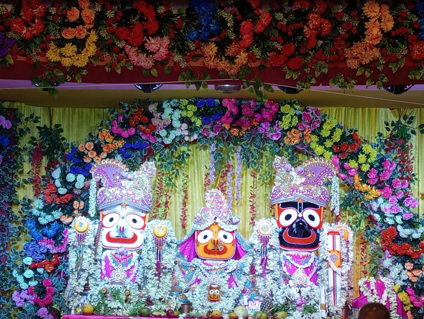 Lord Jagannath Deb with Subhadra and Balaram