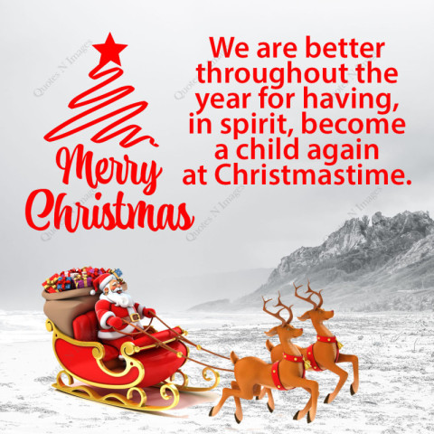 Merry Christmas - Santa Claus riding the sleigh
