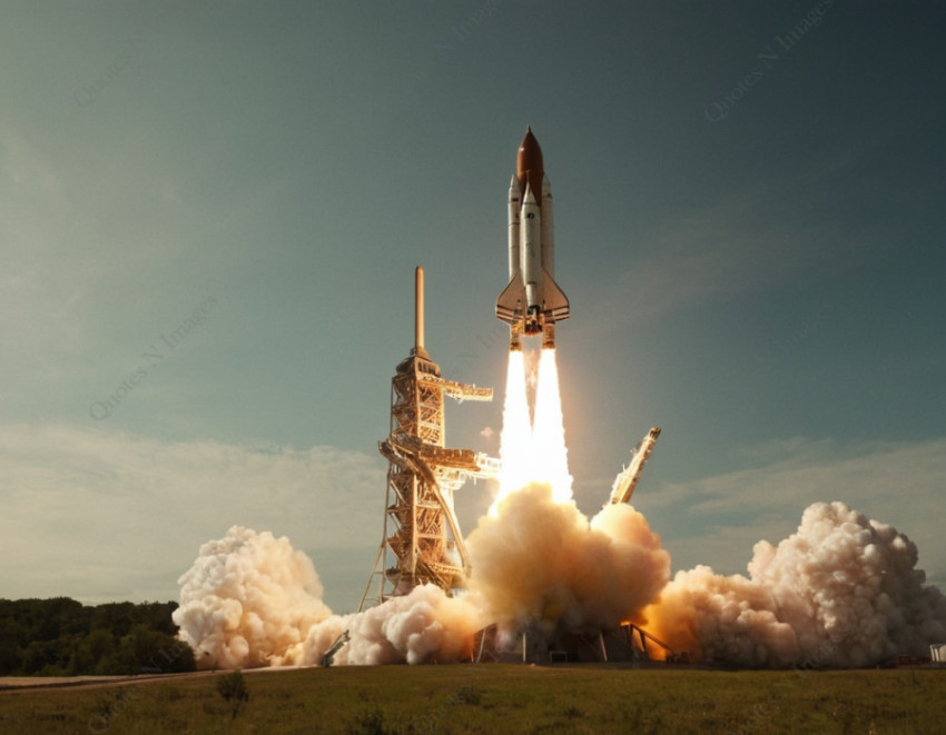 New Ship Rocket Shuttle flies to moon | Spaceship lift off into the starry sky | Rocket starts into space | Travel to Mars