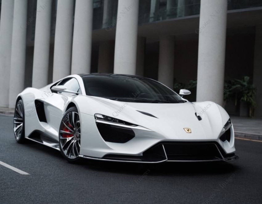 A white color highspeed sports car is standing on the road