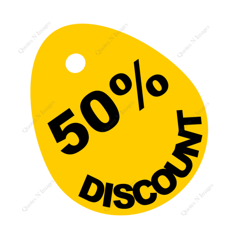 50 Percent discount oval shape yellow color special discount offer sale banner tag with transparent background