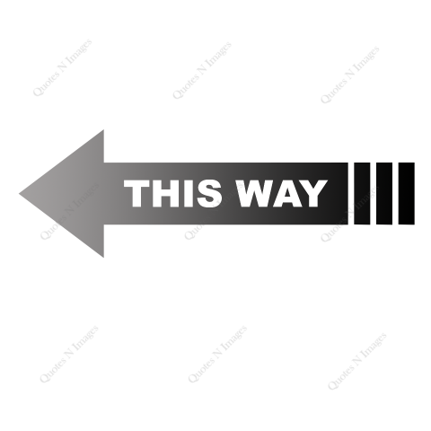 Signage printable png template design for left side pointing gray-black gradient directional arrow with white text 'THIS WAY'