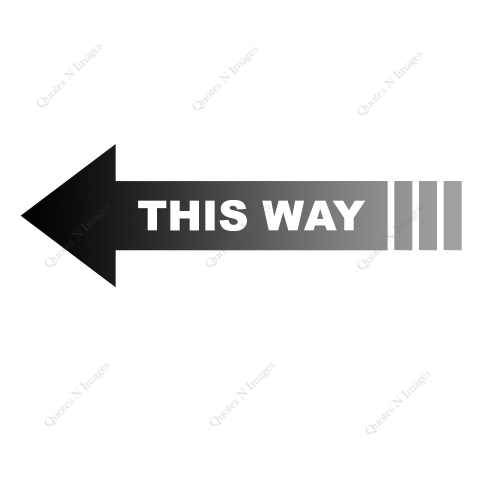 THIS WAY – signage printable png template design for left side pointing black arrow white text free